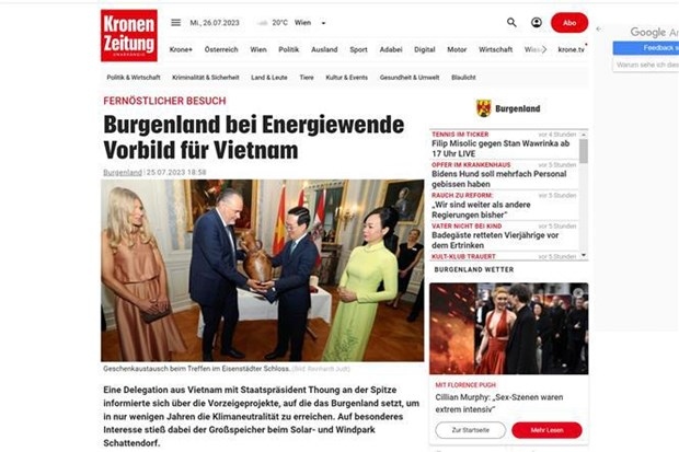 Austrian media continue to spotlight President Vo Van Thuong’s visit